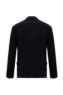 Koyu Lacivert 7 Drop Slim Fit Dar Kesim Kruvaze Yünlü Tak?m Elbise-Abdullah Ki??l?