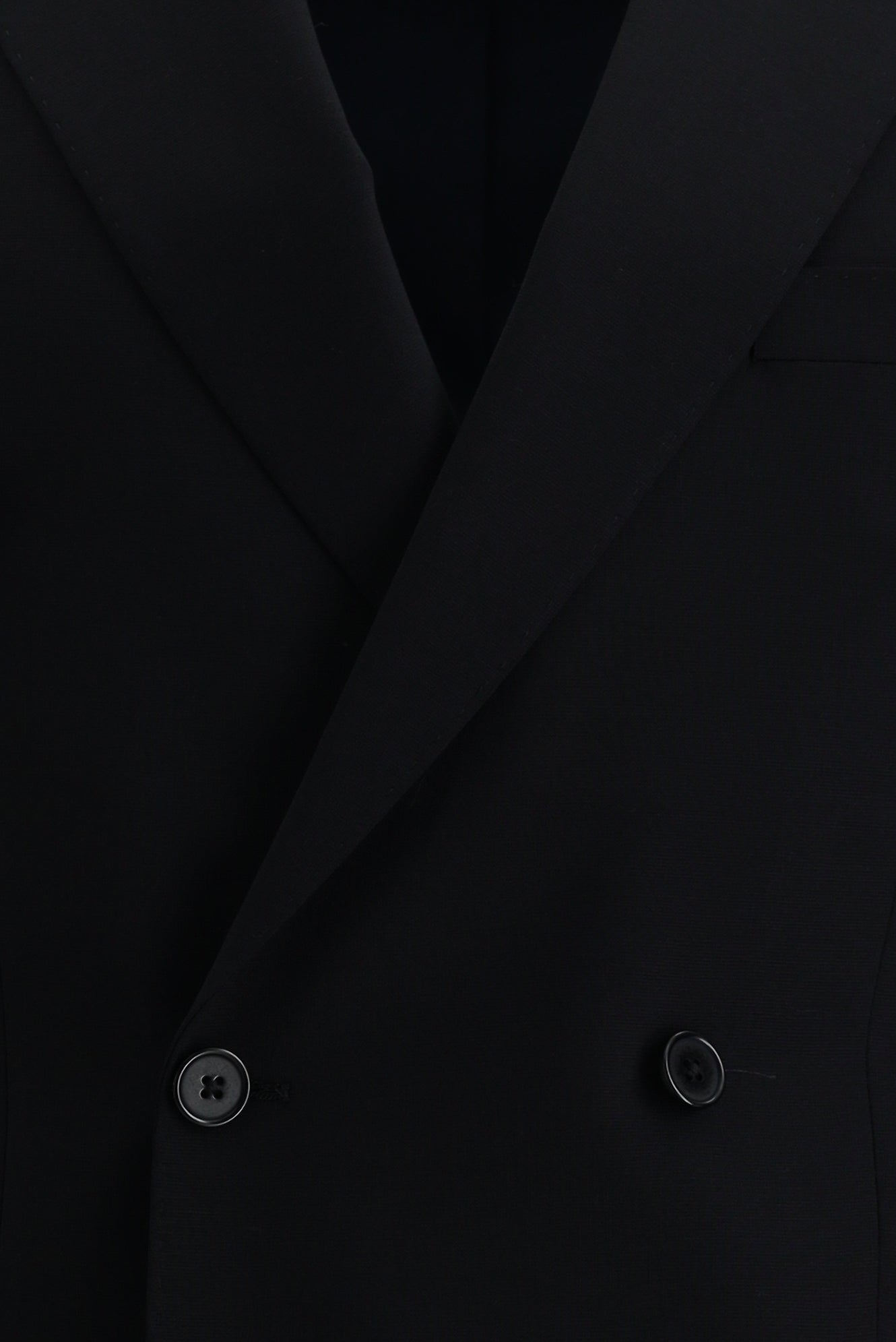 Koyu Lacivert Slim Fit Dar Kesim Kruvaze Yünlü Takım Elbise