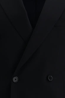 Koyu Lacivert Slim Fit Dar Kesim Kruvaze Yünlü Takım Elbise