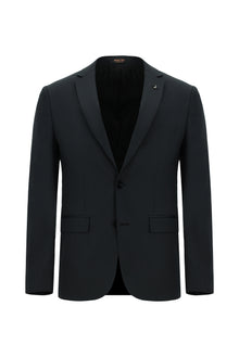 Siyah Regular Fit Lyocell Karışımlı Klasik Takım Elbise