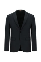 Siyah 7 Drop Super Slim Fit Eksra Dar Kesim Lyocell Kar???ml? Tak?m Elbise-Abdullah Ki??l?