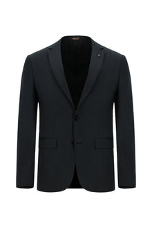 Siyah 7 Drop Super Slim Fit Eksra Dar Kesim Lyocell Kar???ml? Tak?m Elbise-Abdullah Ki??l?