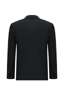 Siyah Regular Fit Lyocell Karışımlı Klasik Takım Elbise