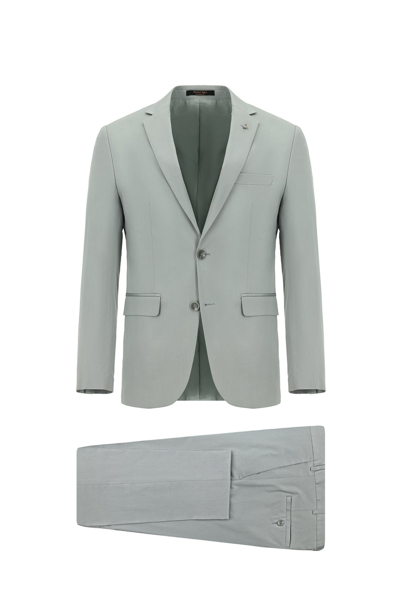 Orta Gri 7 Drop Super Slim Fit Eksra Dar Kesim Lyocell Kar???ml? Tak?m Elbise-Abdullah Ki??l?