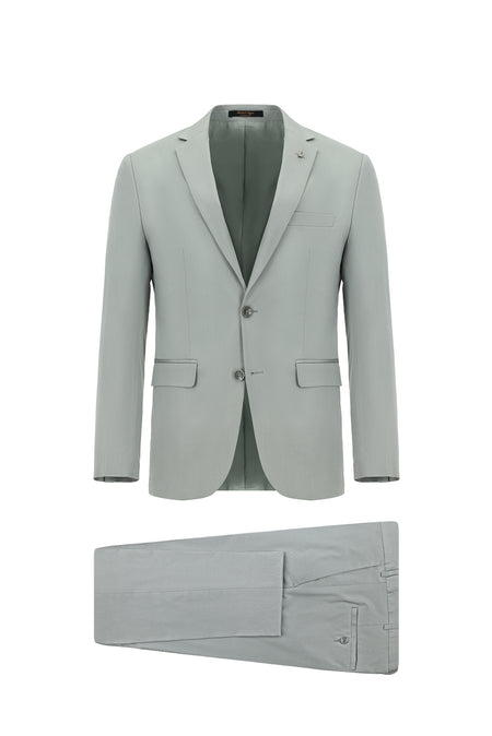 Orta Gri Super Slim Fit Ekstra Dar Kesim Lyocell Karışımlı Klasik Takım Elbise