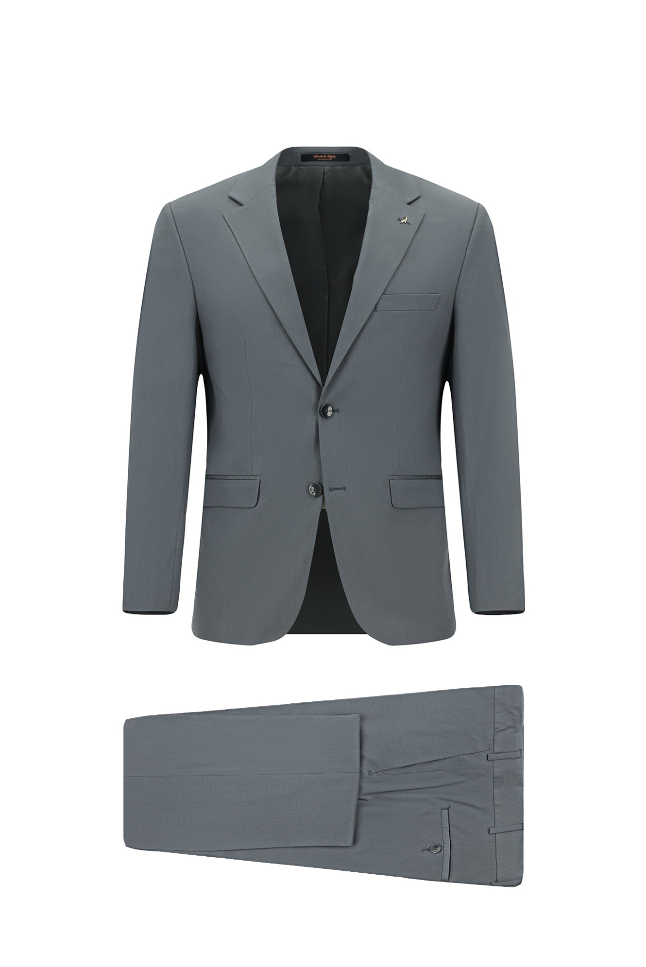 Orta Füme Super Slim Fit Ekstra Dar Kesim Lyocell Karışımlı Klasik Takım Elbise