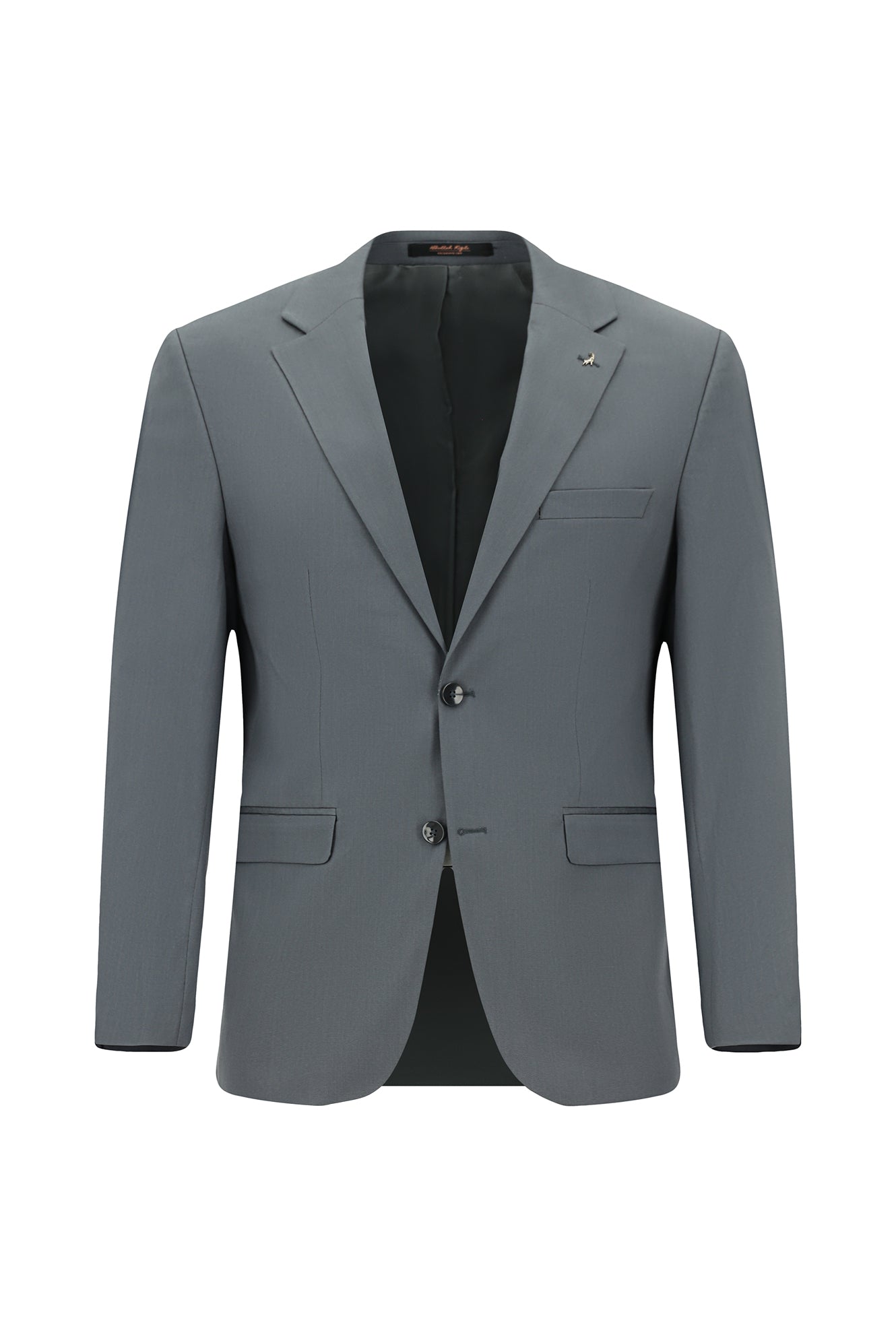 Orta Füme Regular Fit Lyocell Karışımlı Klasik Takım Elbise