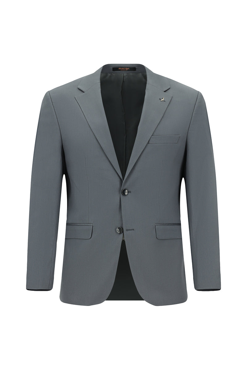 Orta Füme Relaxed Fit Rahat Kesim Lyocell Karışımlı Klasik Takım Elbise