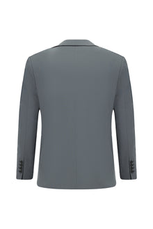 Orta Füme Super Slim Fit Ekstra Dar Kesim Lyocell Karışımlı Klasik Takım Elbise