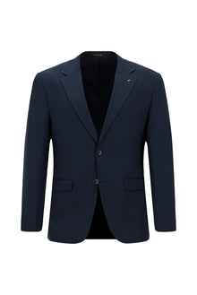 Koyu Lacivert 7 Drop Super Slim Fit Eksra Dar Kesim Lyocell Kar???ml? Tak?m Elbise-Abdullah Ki??l?