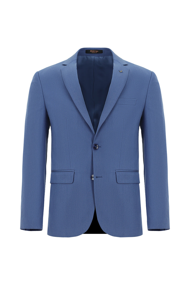 Koyu Mavi  Relaxed Fit Rahat Kesim Lyocell Karışımlı Klasik Takım Elbise