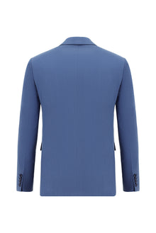 Koyu Mavi  Super Slim Fit Ekstra Dar Kesim Lyocell Karışımlı Klasik Takım Elbise