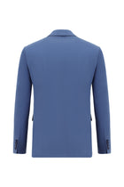 Koyu Mavi  7 Drop Super Slim Fit Eksra Dar Kesim Lyocell Kar???ml? Tak?m Elbise-Abdullah Ki??l?