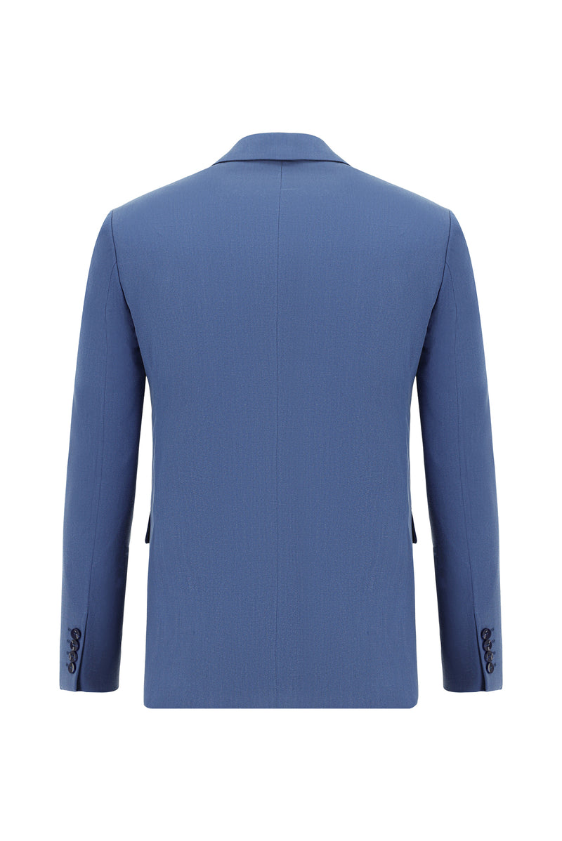 Koyu Mavi  Relaxed Fit Rahat Kesim Lyocell Karışımlı Klasik Takım Elbise