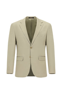 Orta Bej Regular Fit Lyocell Karışımlı Klasik Takım Elbise