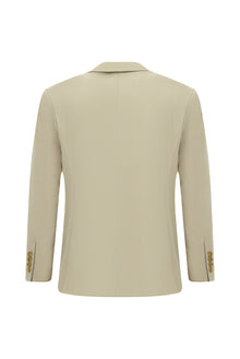 Orta Bej Regular Fit Lyocell Karışımlı Klasik Takım Elbise