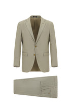 Koyu Bej 7 Drop Super Slim Fit Eksra Dar Kesim Lyocell Kar???ml? Tak?m Elbise-Abdullah Ki??l?