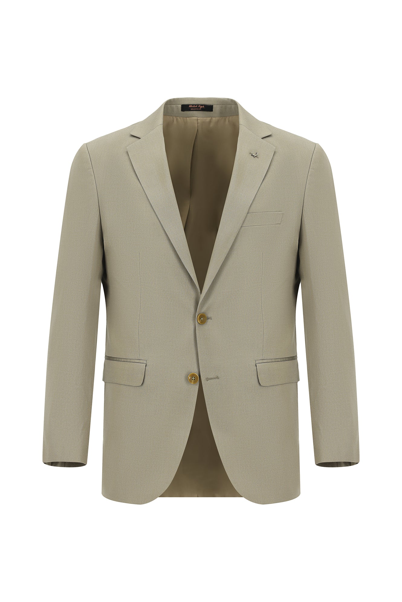 Koyu Bej 7 Drop Super Slim Fit Eksra Dar Kesim Lyocell Kar???ml? Tak?m Elbise-Abdullah Ki??l?