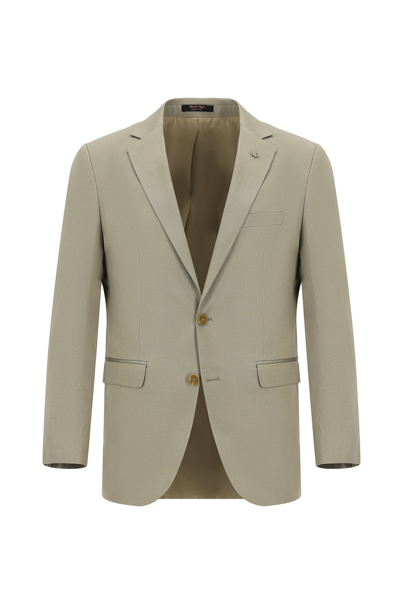 Koyu Bej 7 Drop Super Slim Fit Eksra Dar Kesim Lyocell Kar???ml? Tak?m Elbise-Abdullah Ki??l?