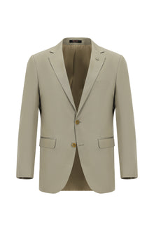 Koyu Bej Regular Fit Lyocell Karışımlı Klasik Takım Elbise