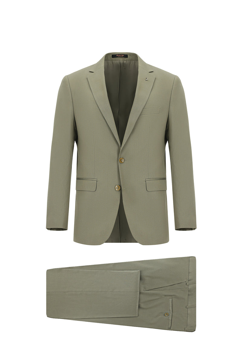 Açık Haki Super Slim Fit Ekstra Dar Kesim Lyocell Karışımlı Klasik Takım Elbise