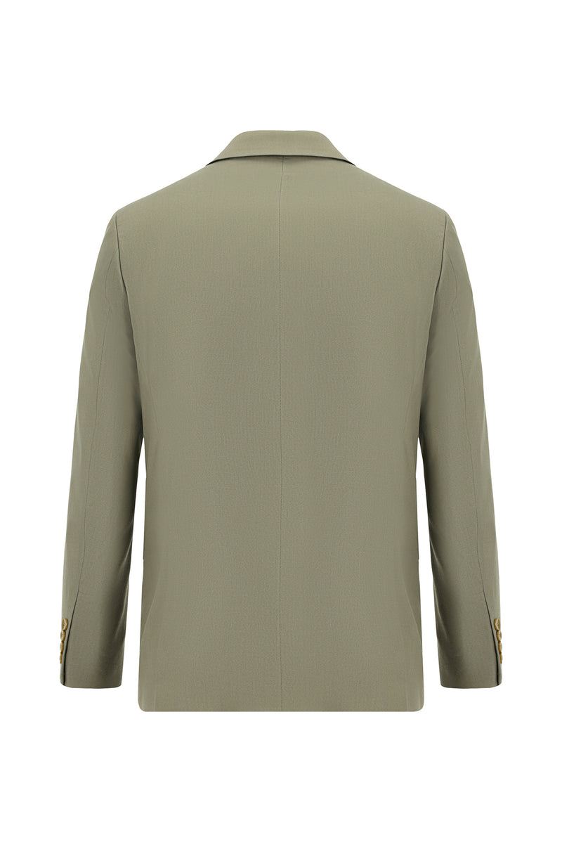 Aç?k Haki 7 Drop Super Slim Fit Eksra Dar Kesim Lyocell Kar???ml? Tak?m Elbise-Abdullah Ki??l?