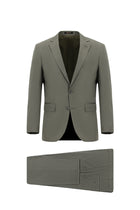 Koyu Haki 7 Drop Super Slim Fit Eksra Dar Kesim Lyocell Kar???ml? Tak?m Elbise-Abdullah Ki??l?
