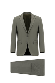 Koyu Haki Super Slim Fit Ekstra Dar Kesim Lyocell Karışımlı Klasik Takım Elbise