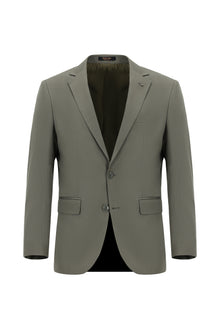Koyu Haki 7 Drop Super Slim Fit Eksra Dar Kesim Lyocell Kar???ml? Tak?m Elbise-Abdullah Ki??l?