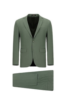 Çağla Yeşili Regular Fit Lyocell Karışımlı Klasik Takım Elbise