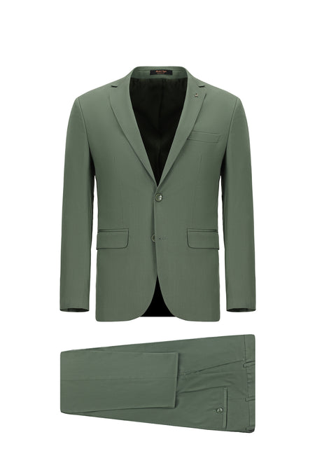 Çağla Yeşili Relaxed Fit Rahat Kesim Lyocell Karışımlı Klasik Takım Elbise