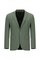 Çağla Yeşili Relaxed Fit Rahat Kesim Lyocell Karışımlı Klasik Takım Elbise