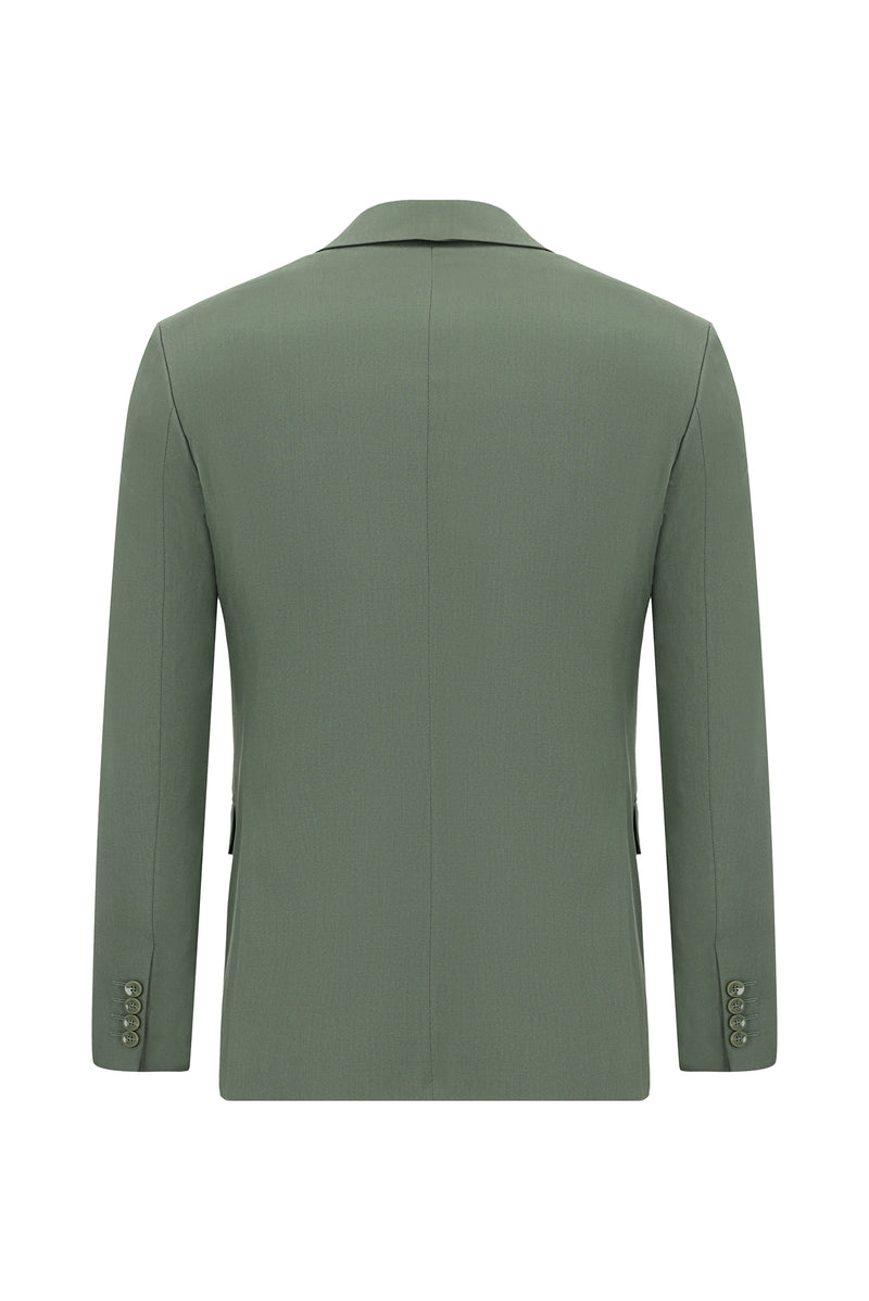 Ça?la Ye?ili 7 Drop Super Slim Fit Eksra Dar Kesim Lyocell Kar???ml? Tak?m Elbise-Abdullah Ki??l?
