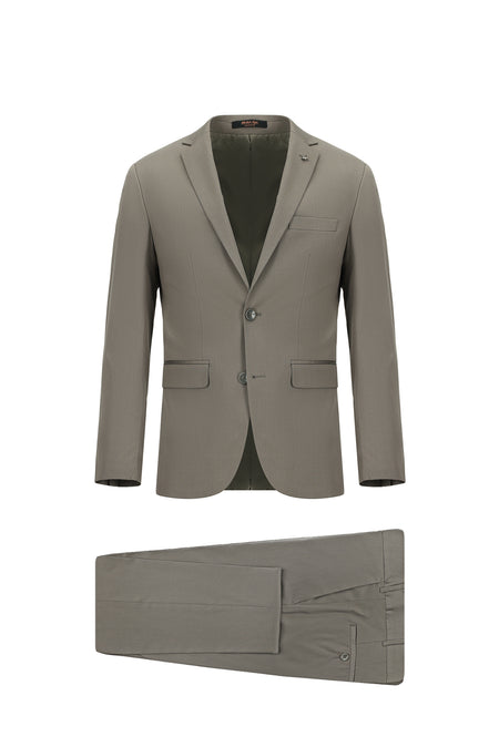 Koyu Vizon Regular Fit Lyocell Karışımlı Klasik Takım Elbise