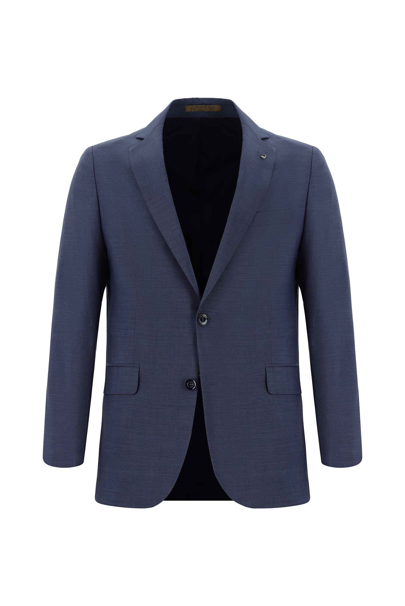 Koyu Lacivert Regular Fit Klasik Desenli İtalyan Yün Takım Elbise
