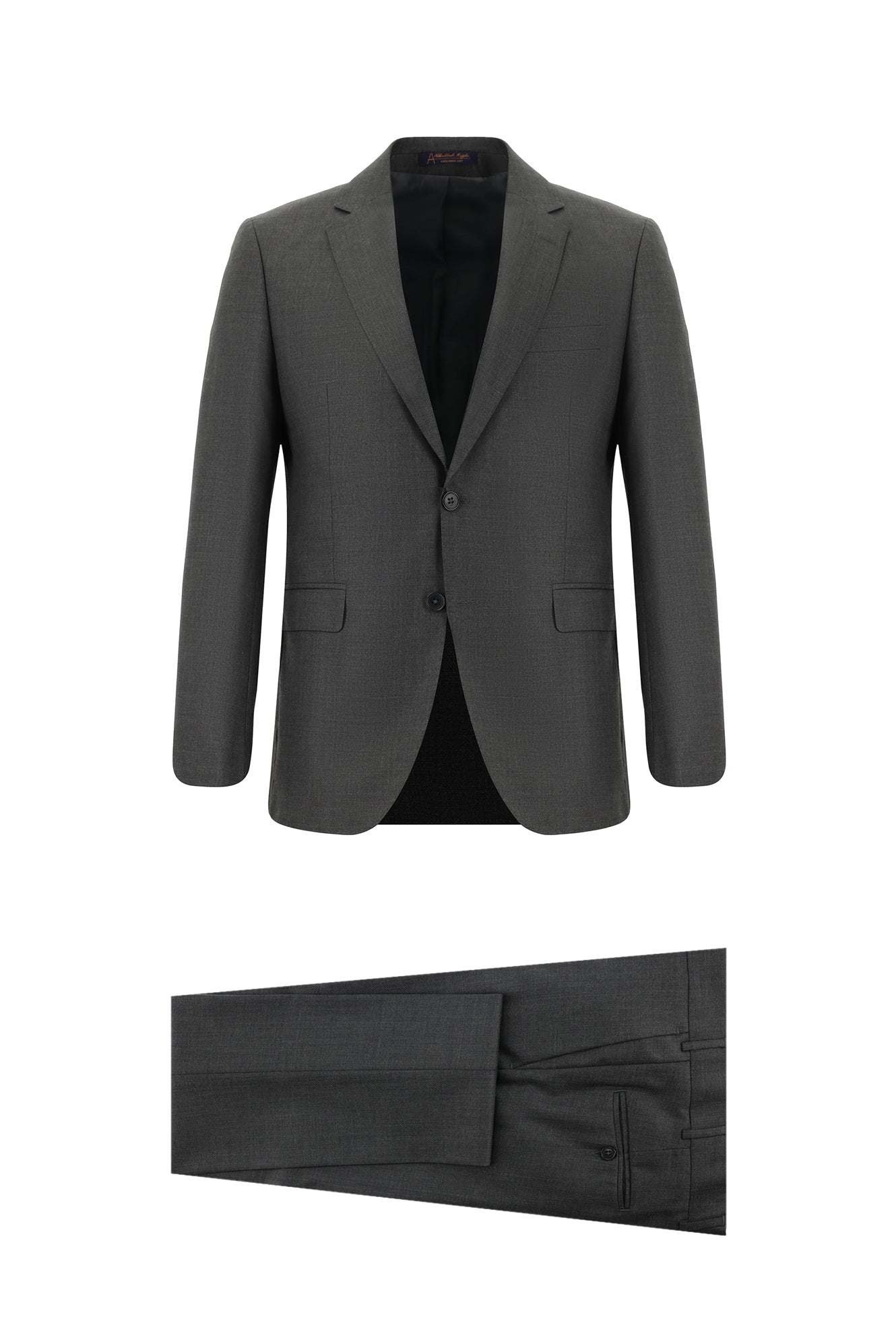 Açık Antrasit Slim Fit Dar Kesim Yünlü Klasik Takım Elbise