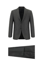 Açık Antrasit Slim Fit Dar Kesim Yünlü Klasik Takım Elbise