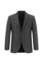 Açık Antrasit Slim Fit Dar Kesim Yünlü Klasik Takım Elbise