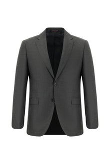 Açık Antrasit Slim Fit Dar Kesim Yünlü Klasik Takım Elbise