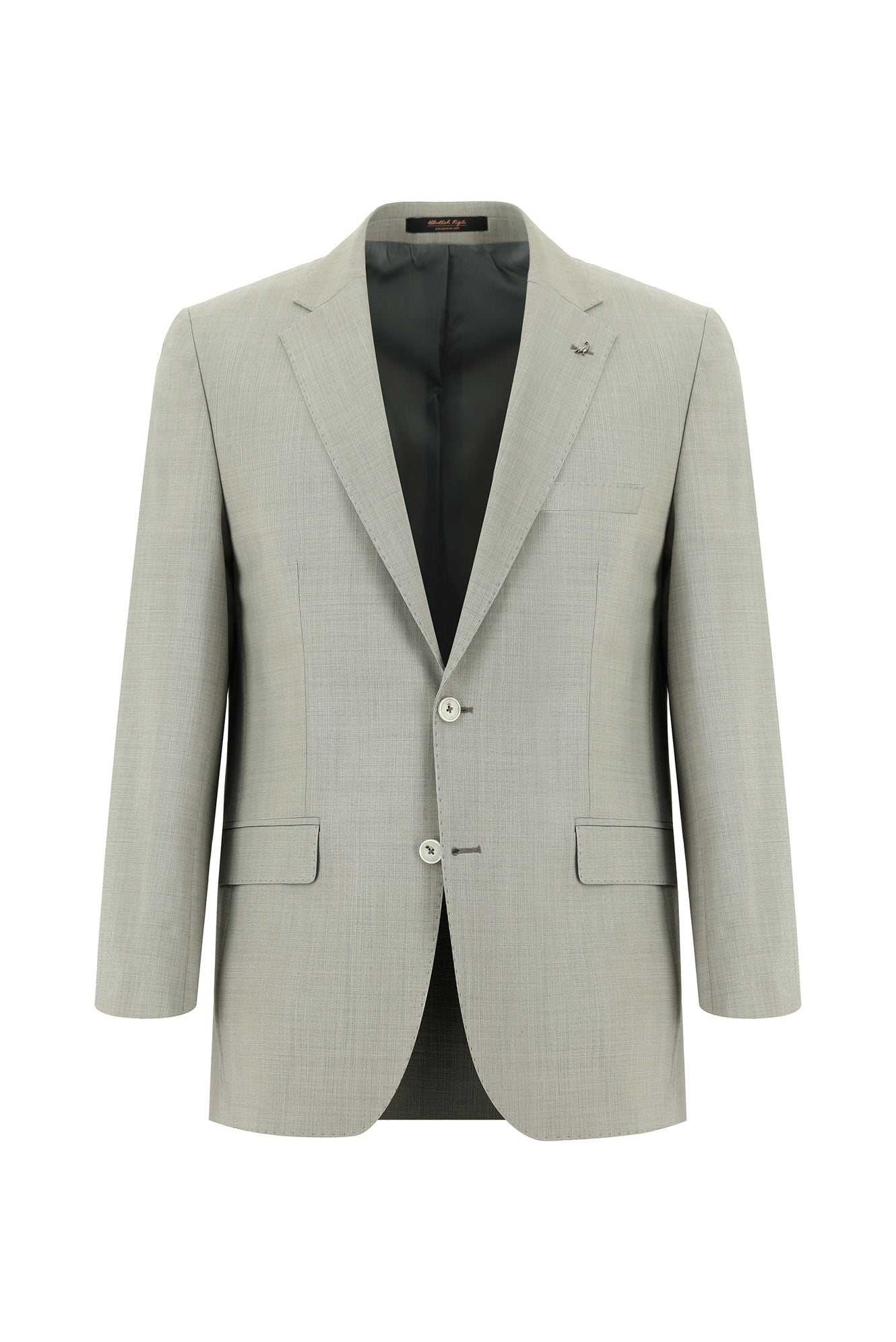 Orta Gri Relaxed Fit Rahat Kesim Yünlü Klasik Takım Elbise