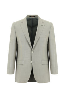 Orta Gri Relaxed Fit Rahat Kesim Yünlü Klasik Takım Elbise