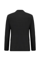 Koyu Antrasit Super Slim Fit Ekstra Dar Kesim Yünlü Desenli Takım Elbise