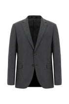Koyu Füme 7 Drop Super Slim Fit Eksra Dar Kesim Yünlü Desenli Tak?m Elbise-Abdullah Ki??l?