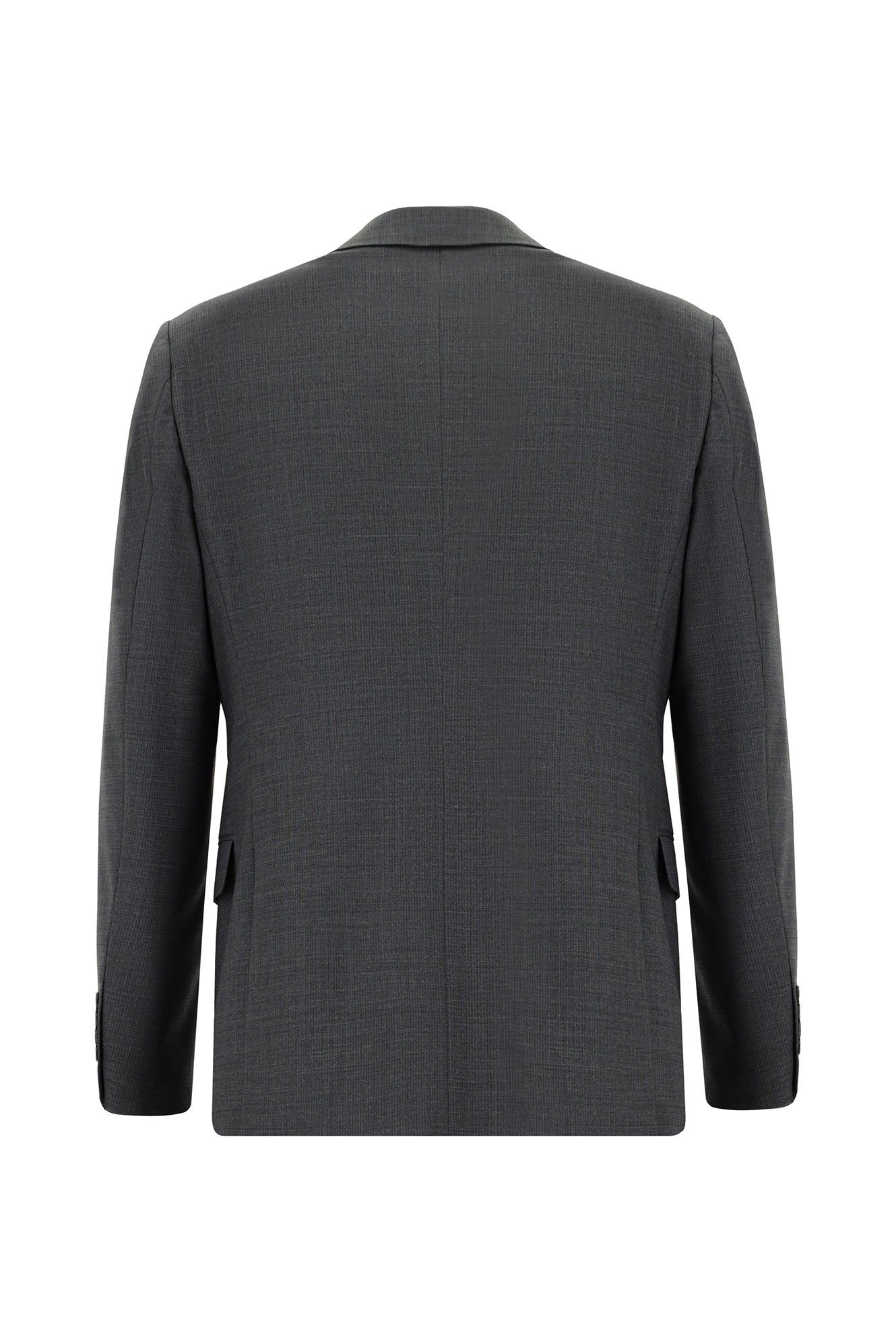 Koyu Füme Super Slim Fit Ekstra Dar Kesim Yünlü Klasik Desenli Takım Elbise
