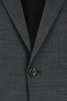 Koyu Füme Super Slim Fit Ekstra Dar Kesim Yünlü Klasik Desenli Takım Elbise