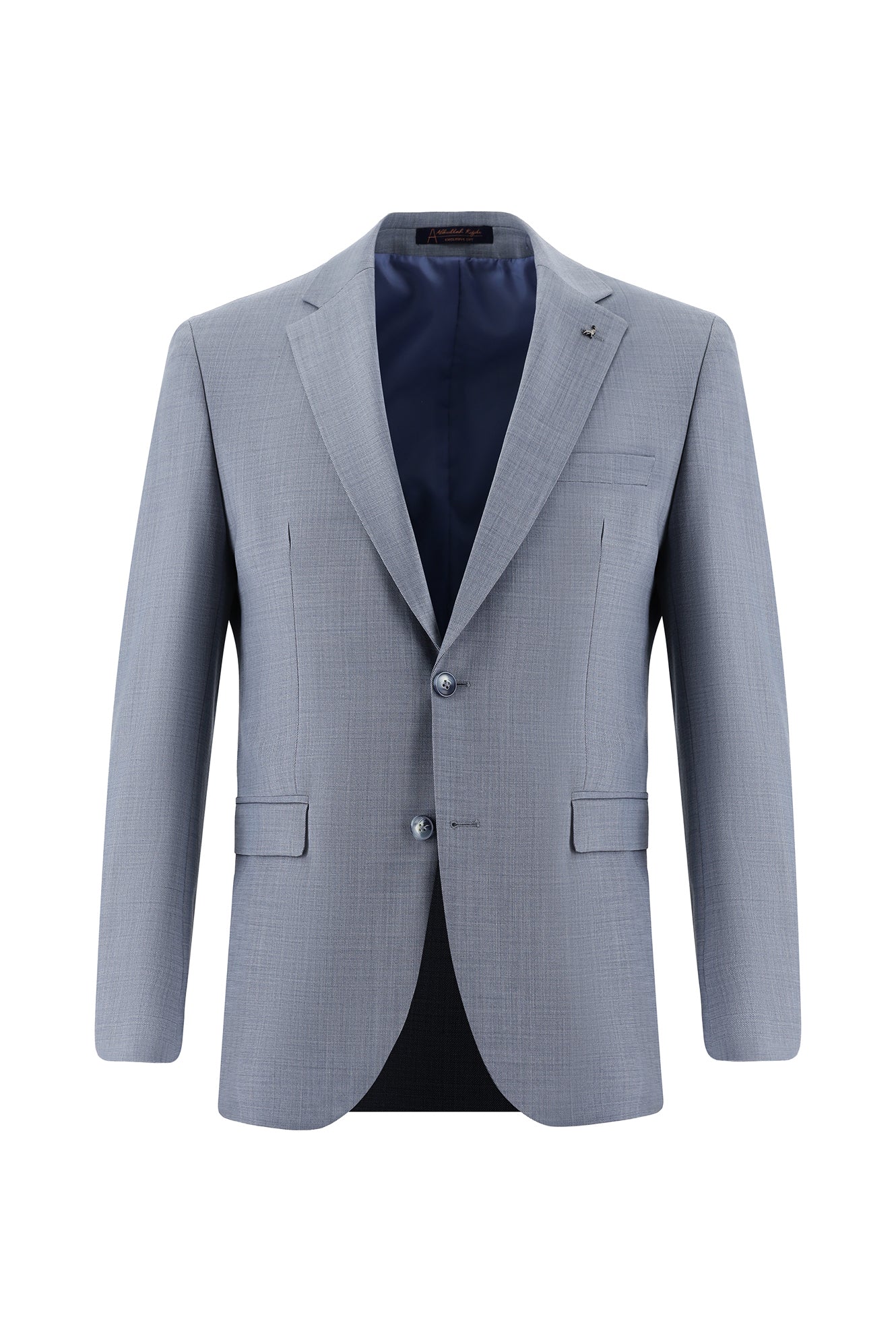 Orta Gri Slim Fit Dar Kesim Yünlü Klasik Takım Elbise