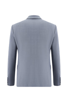 Orta Gri Slim Fit Dar Kesim Yünlü Klasik Takım Elbise