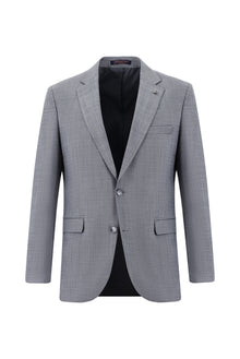 Orta Füme Slim Fit Dar Kesim Yünlü Klasik Takım Elbise