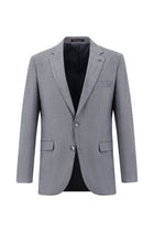 Orta Füme Regular Fit Yünlü Klasik Takım Elbise