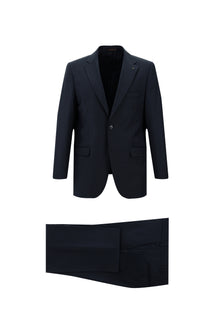 Koyu Lacivert 4 Drop Relaxed Fit Rahat Kesim Yünlü Tak?m Elbise-Abdullah Ki??l?